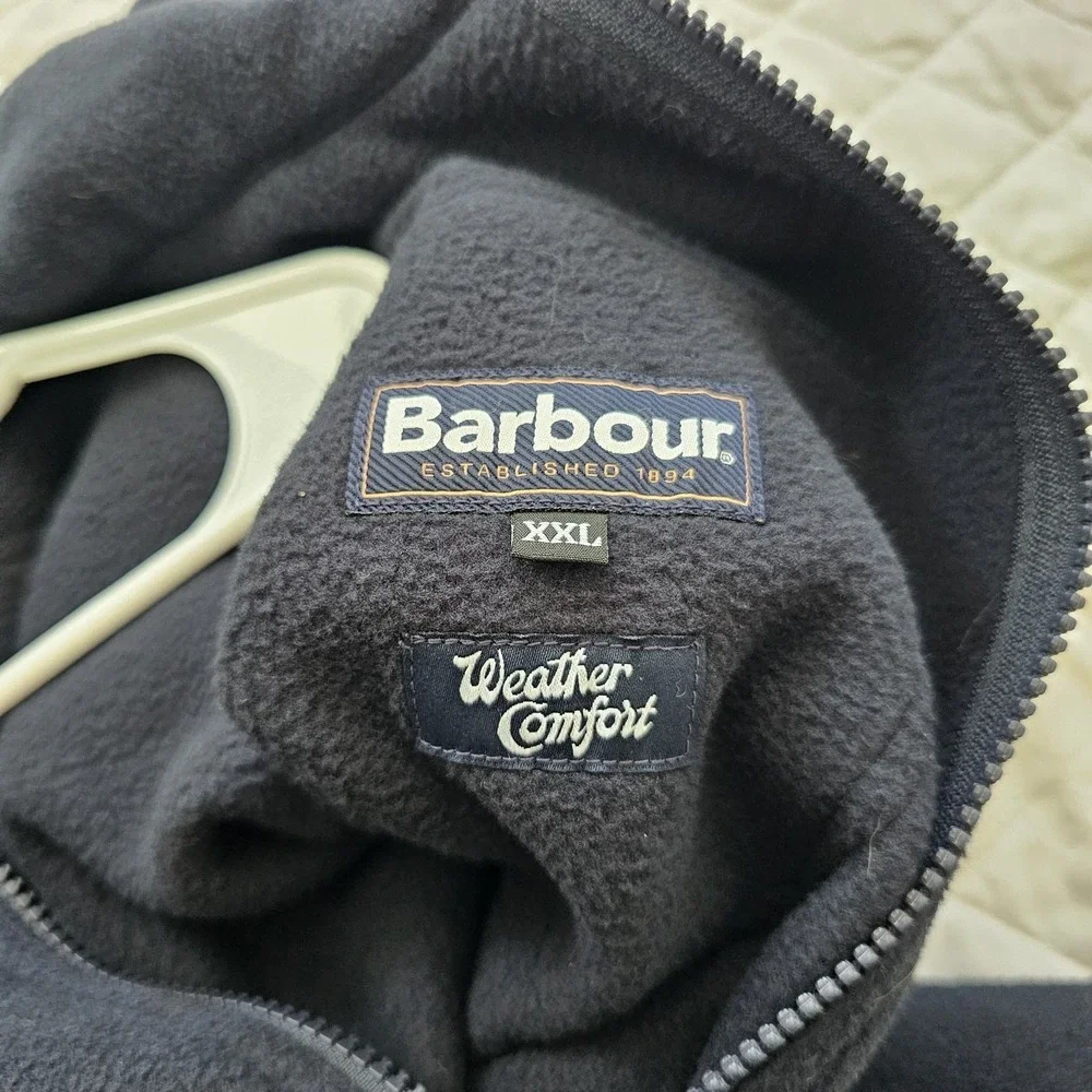 Barbour Fairmond Fleece Navy Blue 1/4 Zip Sweater Pullover Mens Size‎ XXLarge